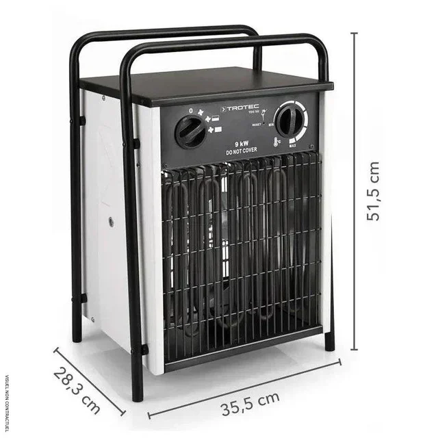 Aérotherme triphasé Trotec TDS 50 - Chauffage mobile électrique professionnel 9kW