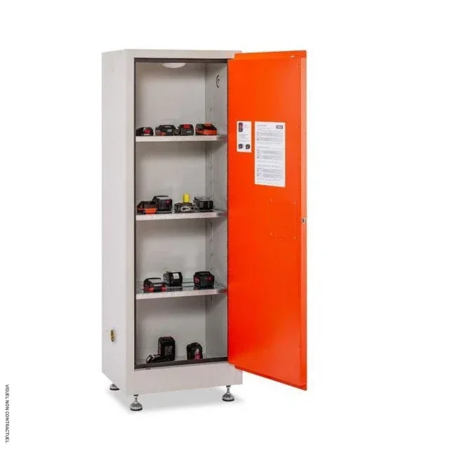 Fireproof cabinet CEMO FMplus L secure lithium battery storage