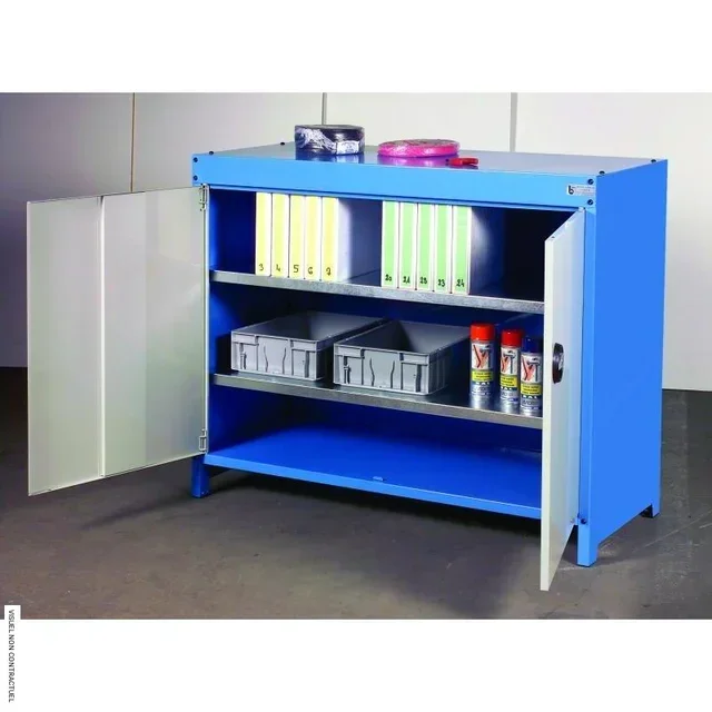 Armário metálico 2 portas batentes MANUEST 1000x500 mm azul RAL 5012