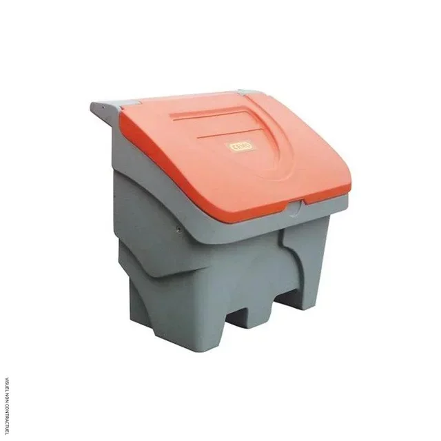 Bac à sel 130L polyéthylène passage fourches CEMO - stockage sel sable granulat