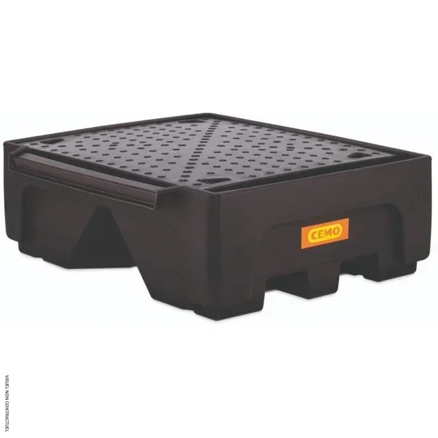 Auffangwanne CUBI-PE 500/1 mit PE Gitterrost CEMO für Chemikalienlagerung
