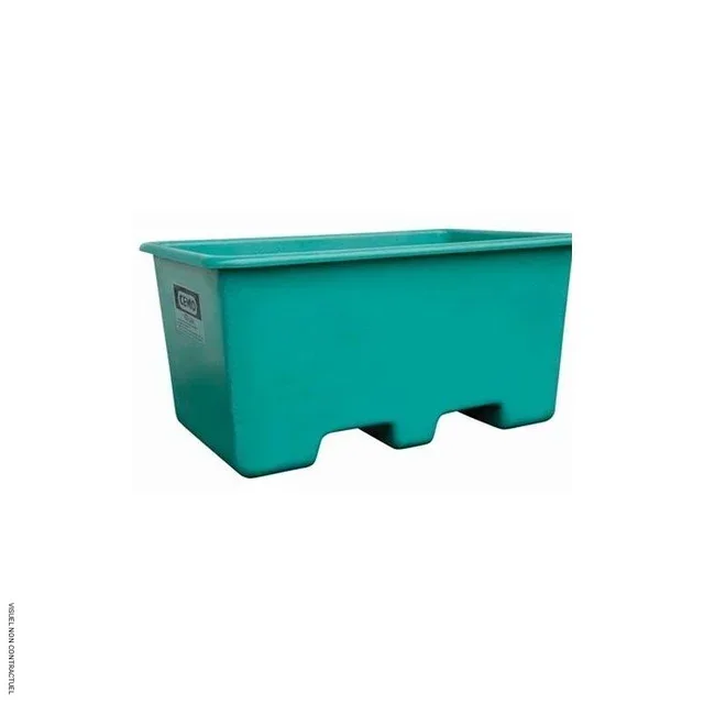 Bac de manutention PFV 400L vert avec passage de fourches pour fioul et huile - CEMO