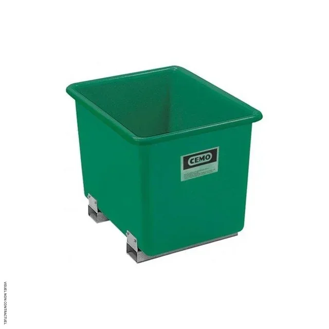 Bac de rétention PFV 400L vert avec fourreaux CEMO pour huiles et fioul