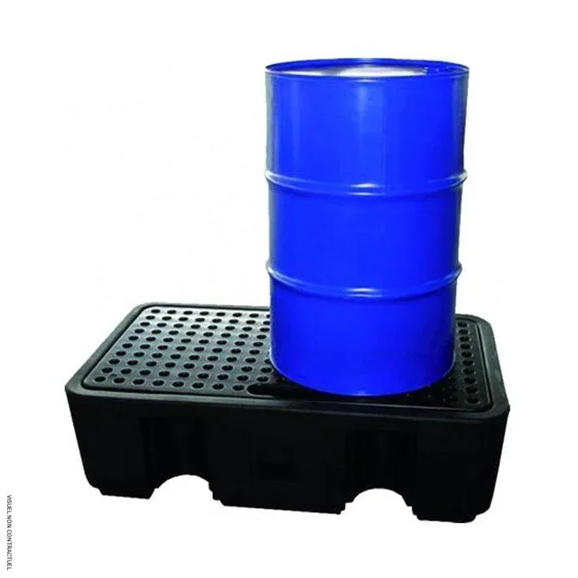 Bac de rétention CEMO DRUM 240/2 PE pour 2 fûts 220L avec caillebotis