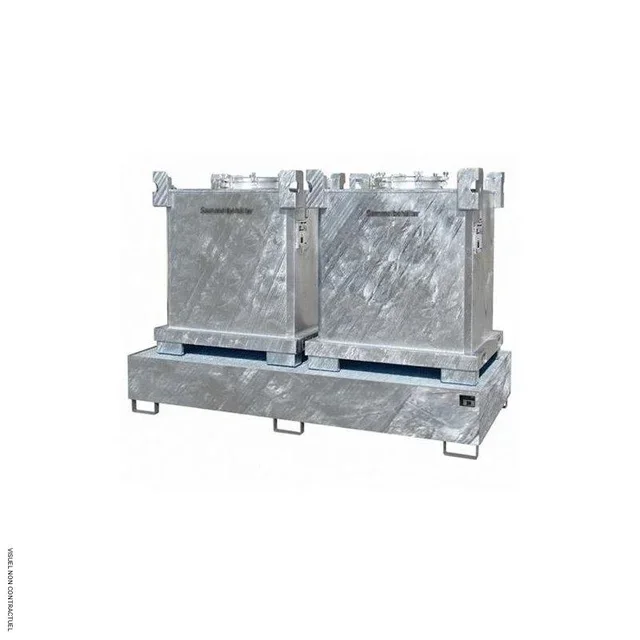 Bac rétention CUBI-ACIER 2 CEMO 1128L acier galvanisé cubitainer