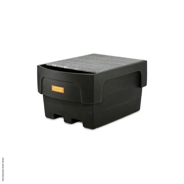 Bac rétention CUBI-PE 1 100/1 PEHD avec caillebotis acier galvanisé CEMO