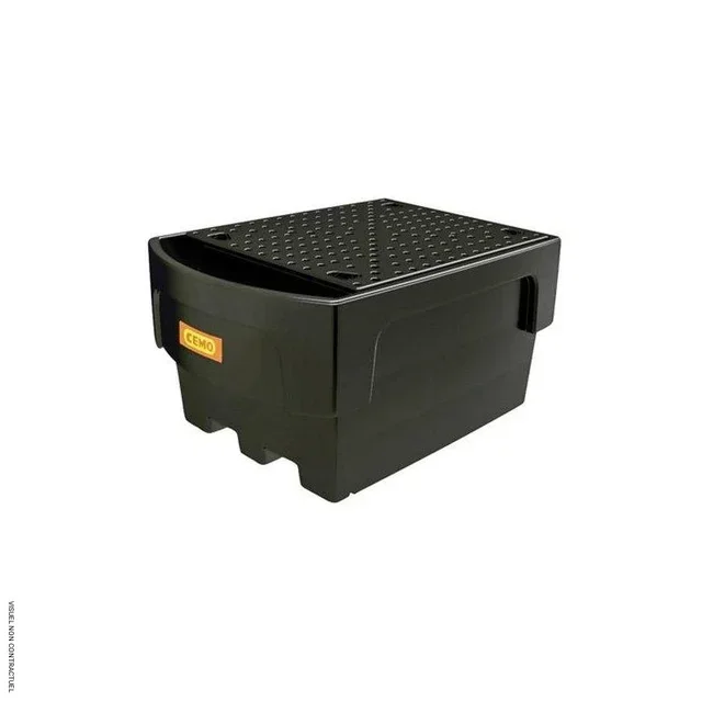 Bac rétention CUBI-PE 1100L CEMO avec collecteur et caillebotis