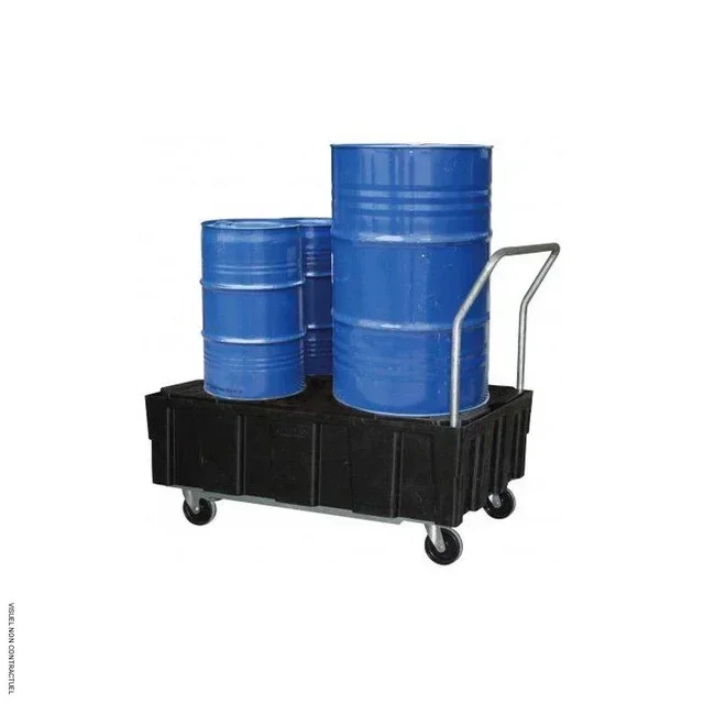 Bac de rétention mobile EURO-PE 250L avec caillebotis PE - CEMO