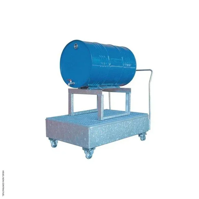 Bac de rétention mobile SW2 acier galvanisé CEMO pour produits inflammables