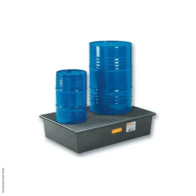 Bac de rétention PFV 220/2 caillebotis acier galvanisé CEMO stockage huiles fioul gasoil