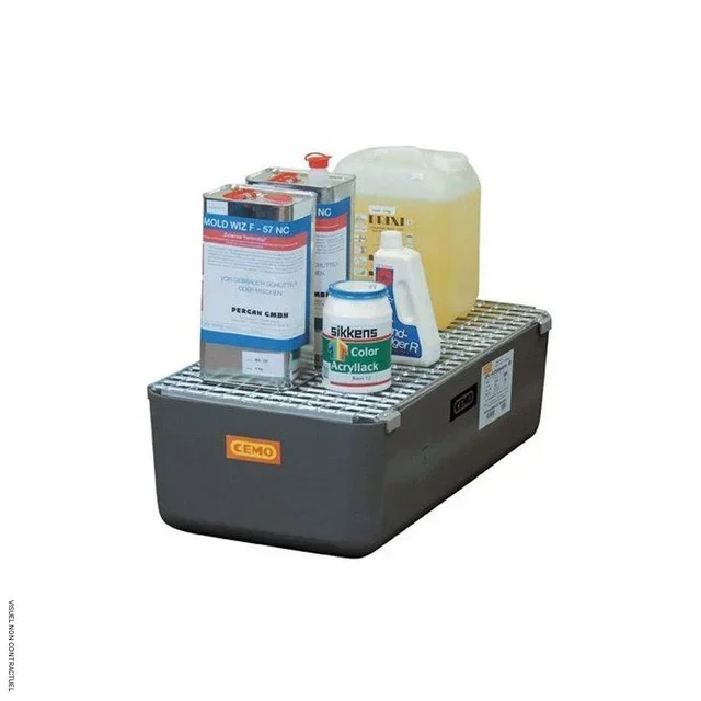 Bac de rétention PFV 65L acier galvanisé CEMO pour huiles et fioul