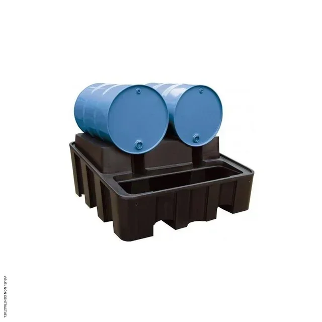 Bac de soutirage PE2 CEMO pour 2 à 4 fûts couchés - Stockage sécurisé