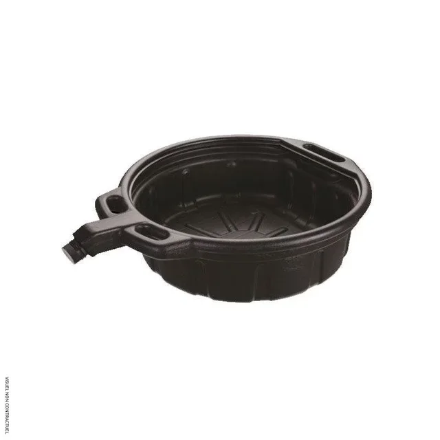 Bac de vidange PE 16L ouvert pour huiles CEMO - Résistant acides et hydrocarbures