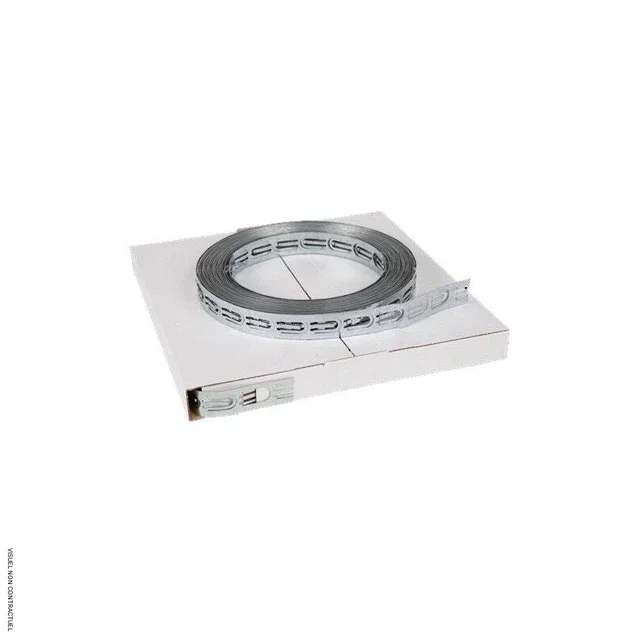 Bande fixation câble 25m acier galvanisé 20mm HEATCOM pour installation électrique