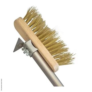 Cepillo de Piedra y Latón para Horno de Pizza VULCANO - Limpieza de Piedra Pizza con Cerdas de Latón