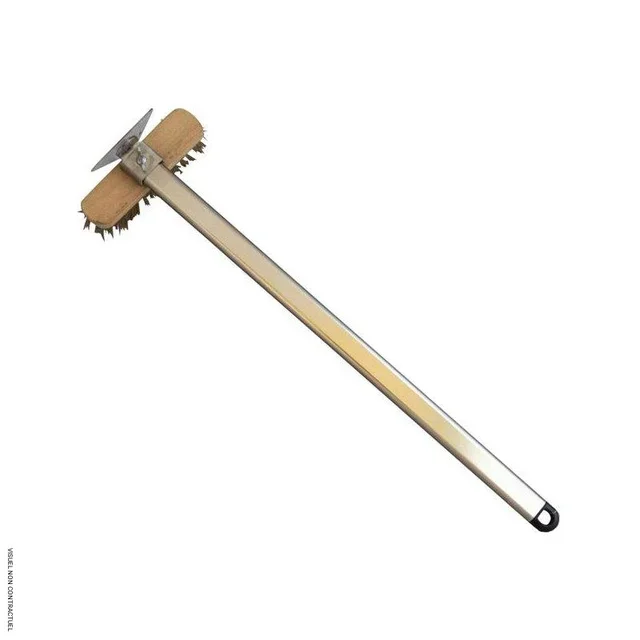 Brass Pizza Stone Brush VULCANO - Oven Cleaning Brush with Stone and Brass Bristles