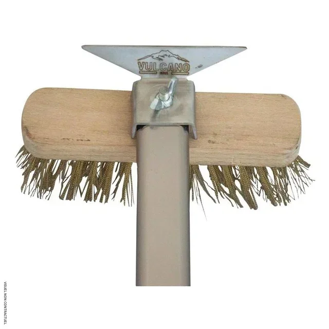 Brass Pizza Stone Brush VULCANO - Oven Cleaning Brush with Stone and Brass Bristles