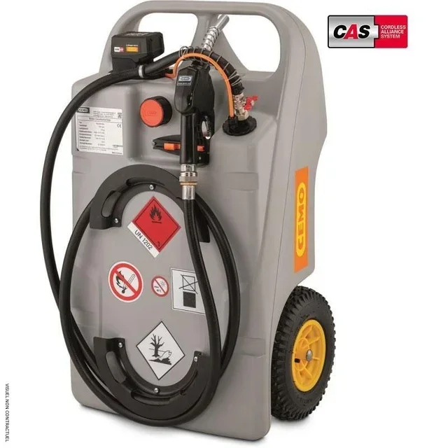 Caddy gasoil 60L Centri SP30 pompe 12V batterie chargeur ADR CEMO