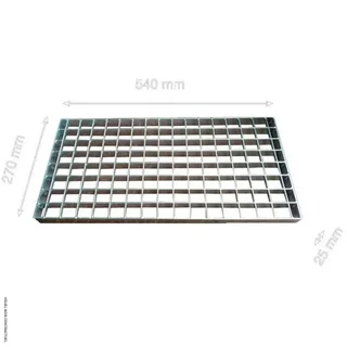 Grelha de aço galvanizado 540x270mm ECODIS - Grade de limpeza industrial