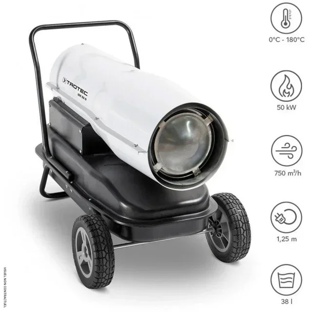 Canon à air chaud fioul IDE 50 D 49kW TROTEC professionnel chantier
