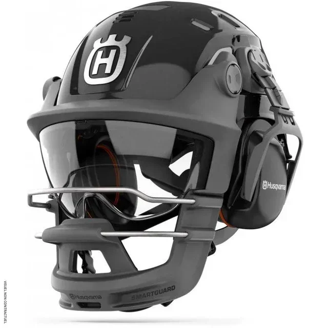 Casque de protection Smartguard PE 10H Husqvarna gris avec protège-menton pour découpe