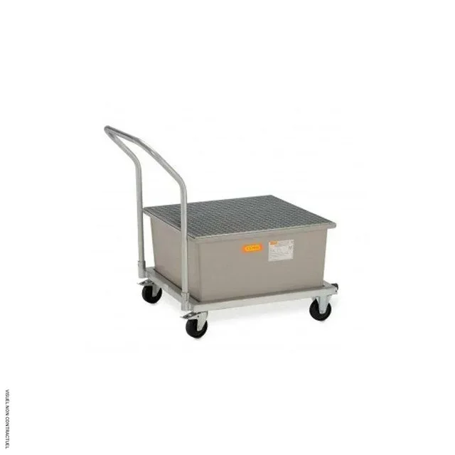 Chariot bac rétention 220L CEMO avec caillebotis pour fût