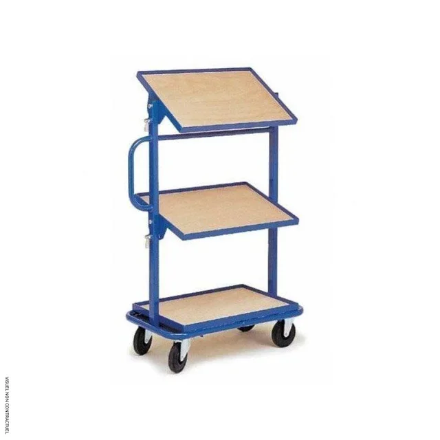 Chariot porte-bacs 3 niveaux inclinables MANUEST 200 kg