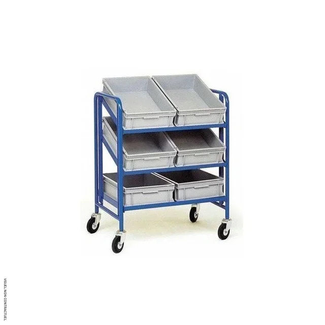 Chariot porte-bacs inclinables 6 bacs Europe 200kg MANUEST BTP