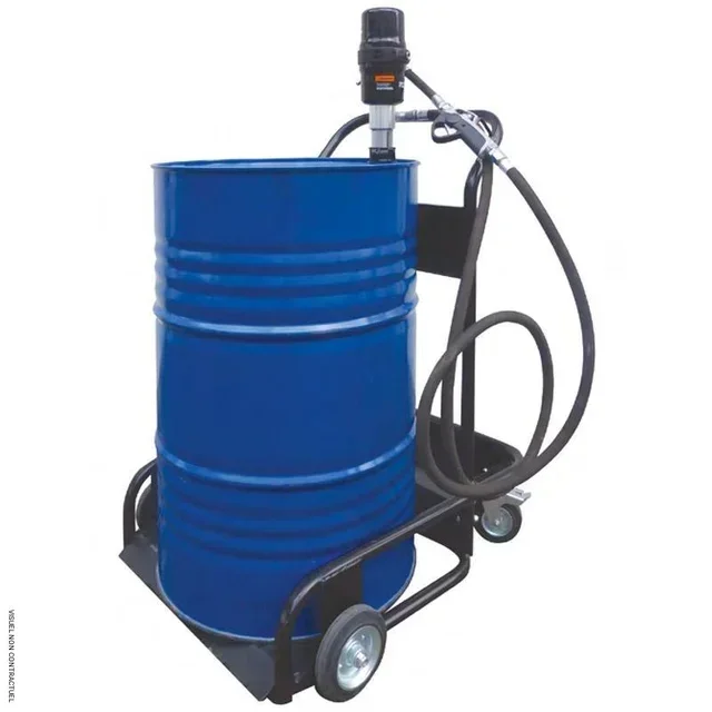 Chariot ravitailleur lubrifiant 200L CEMO pompe pneu 3,5:1 compteur K400