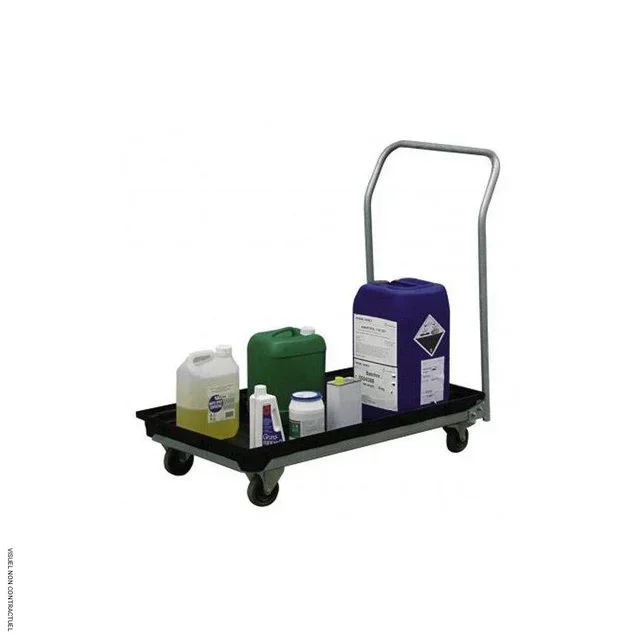 Chariot rétention SOLO bac plat 30L CEMO acier galvanisé