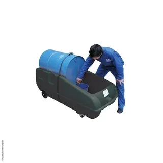 Chariot soutirage PE double paroi 250L avec rétention CEMO