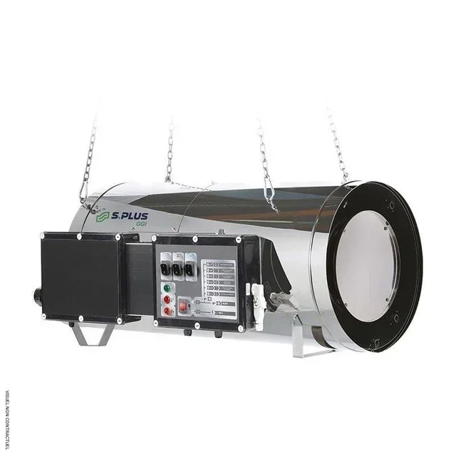Chauffage gaz suspendu 45kW G4 inox – air pulsé industriel et agricole