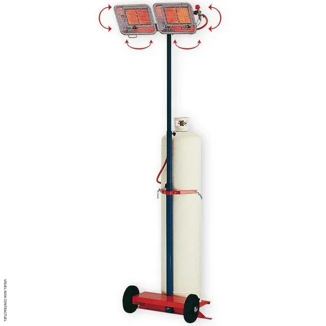 Chauffage gaz radiant mobile GT 28 CA sur mât télescopique SPLUS - 28 kW propane