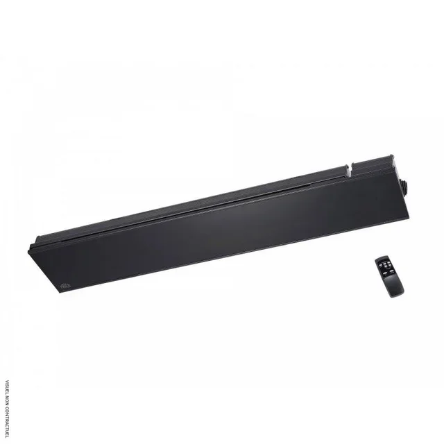Aquecedor infravermelho exterior 2200W preto vitrocerâmica FRICO Relax Glass montagem parede controlo remoto