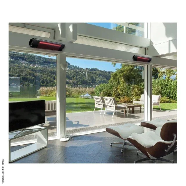 Chauffage infrarouge extérieur HELIOSA Black Evo 2500W télécommande radio IPX5 25m²