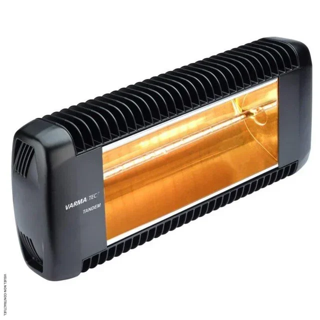 Aquecedor infravermelho exterior VARMA TANDEM 2000W IPX5 preto - Star Progetti