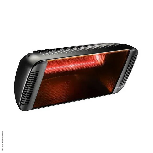 HELIOSA 66 Schwarz Infrarotheizung Gehärtetes Glas Star Progetti Terrassenheizung Außen