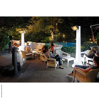 Calentador infrarrojo HELIOSA 66 blanco Amber Light con pie OBELISK - Star Progetti