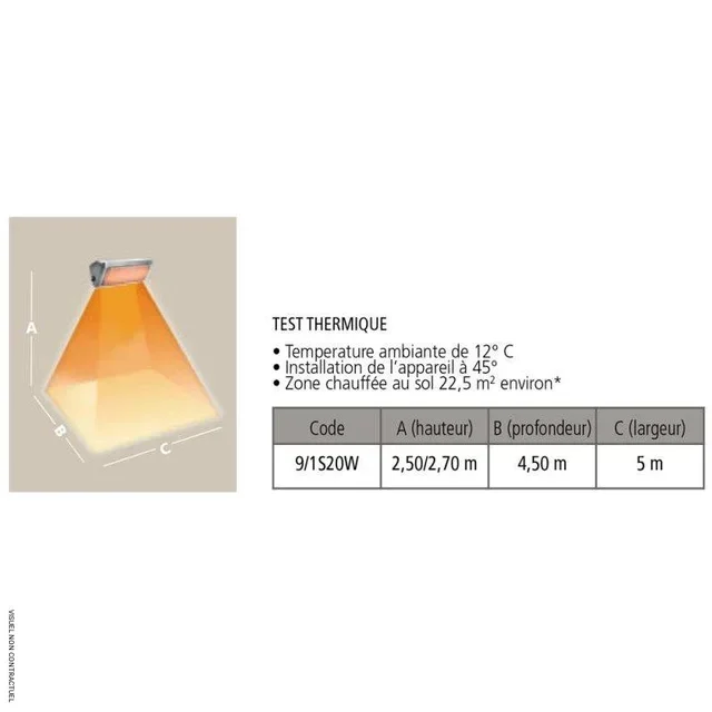 Estufa infrarroja HELIOSA 9.1 cristal Whitescreen 20-25m² terraza restaurante calefacción exterior