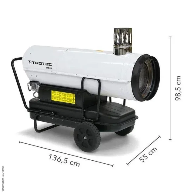 Chauffage mobile fioul IDE 50 Trotec sur chariot - air chaud indirect