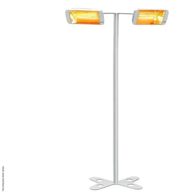 Chauffage radiant Heliosa Tower 3000W blanc sur pied extérieur IPX5 terrasse