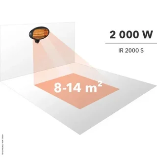 Chauffage radiant infrarouge Trotec IR 2000 S 2000W IP34 extérieur terrasse