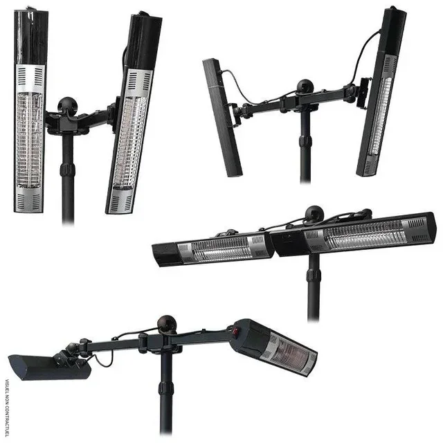 Chauffage radiant sur pied 2 lampes orientables REH 3000 TLC.2 SPLUS terrasse