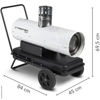 Chauffage soufflant fioul mobile IDE 20 TROTEC sur roues - atelier chantier