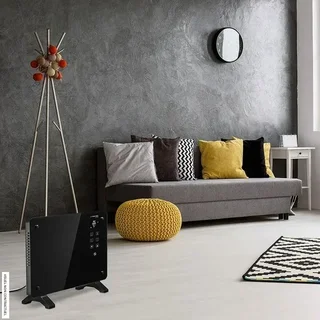 Aquecedor de ventoinha TROTEC TFC 220 E 2200W design vidro preto