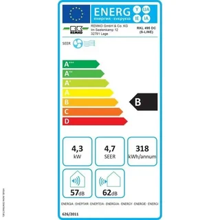 Climatiseur mobile split REXAIR C15000N 4,3kW R32 Inverter 45-65m²