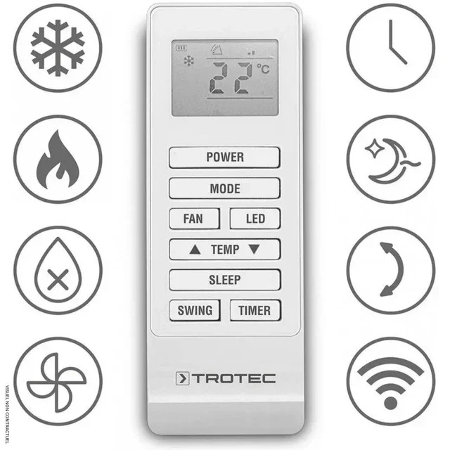 Climatiseur réversible PAC-W 2650 SH TROTEC sans unité extérieure - 4 en 1