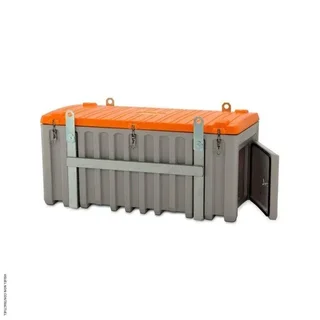 Coffre chantier 750L grutable PE CEMO - Trappe latérale et armature levage