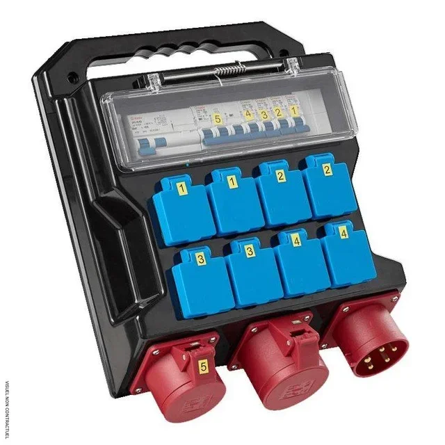 Coffret distribution électrique Heatcom 8xSchuko 230V + CEE 400V chantier IP44