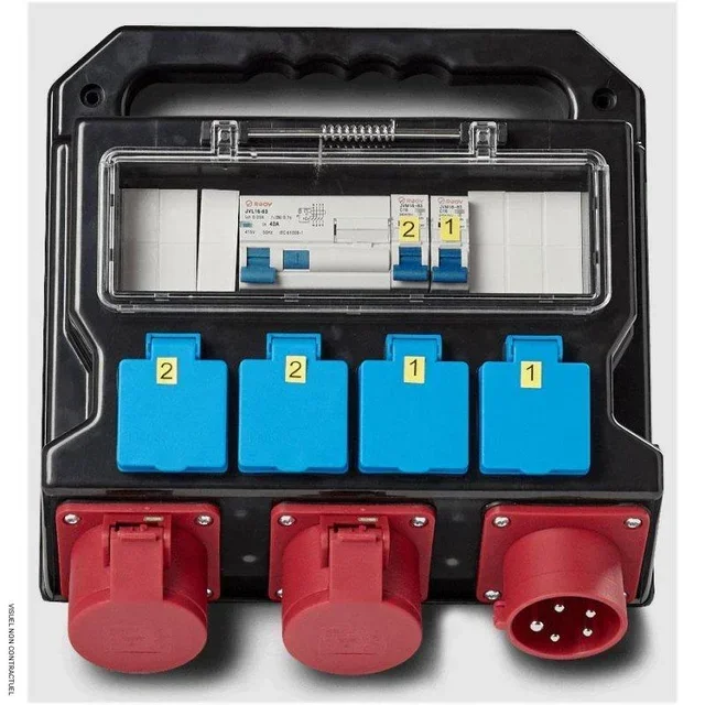 Coffret électrique chantier 4 Schuko 230V + CEE 400V Heatcom IP44